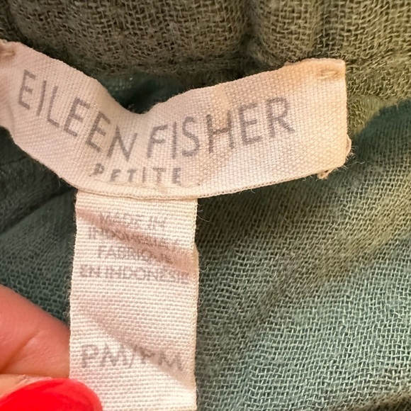 Eileen Fisher Organic Cotton Lofty Gauze Culottes Nori Green size PM - Picture 5 of 12